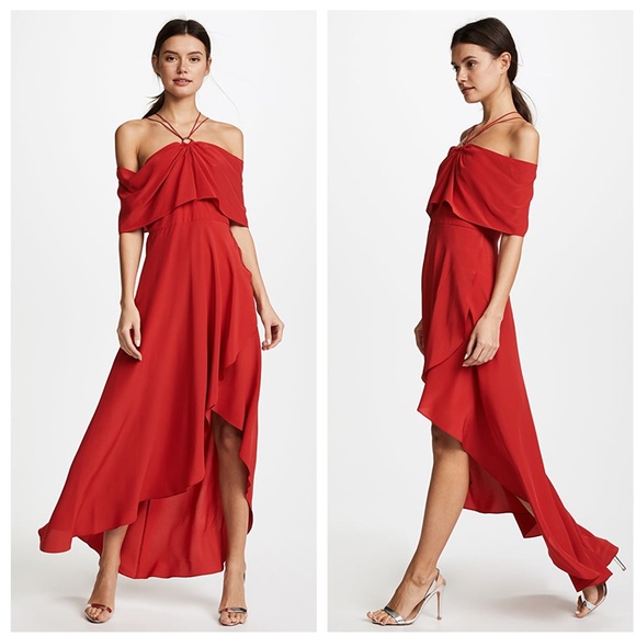 Yigal Azrouel Dresses & Skirts - FINAL SALE!!! NWT Yigal Azrouel Red Cold Shoulder Maxi Dress